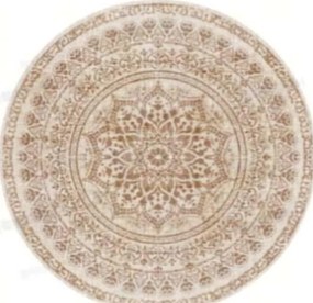 Tapete redondo boho para sala com acabamento felpudo, suave e aconchegante | SONGMICS HOME | 120 x 120 x 1 cm | bege cappuccino | TAR051K01.