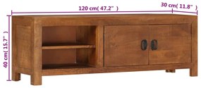 Móvel de TV 120x30x40 cm madeira de mangueira maciça