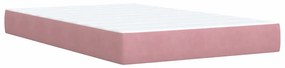 Cama boxspring com colchão 120x200 cm veludo rosa