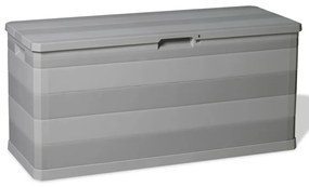 Caixa de arrumação para jardim 117x45x56 cm cinzento