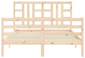 Estrutura de cama com cabeceira 140x200 cm madeira maciça