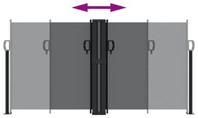 Toldo lateral retrátil 120x1200 cm preto