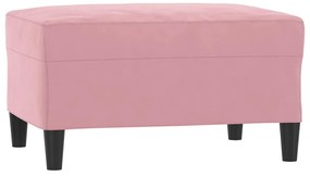 3 pcs conjunto de sofás com almofadões veludo rosa