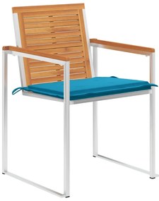Cadeiras de jardim 8 pcs c/ almofadões madeira de acácia maciça