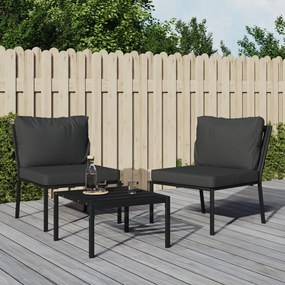 vidaXL Cadeiras de jardim c/ almofadões cinzentos 2 pcs 60x74x79cm aço