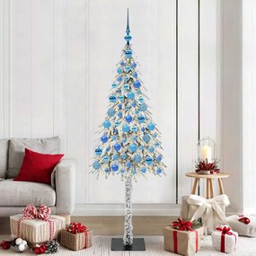 vidaXL Árvore de Natal com 300 LEDs com suporte Branco 180 cm PE e Aço