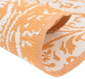 Tapete de exterior Ø160 cm ARAKIL PP laranja e branco