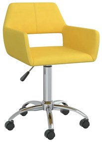 vidaXL Cadeira de escritório giratória tecido amarelo