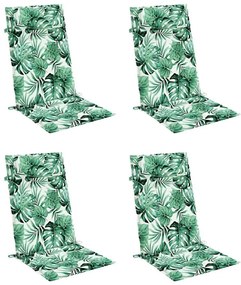 Almofadões p/ cadeira encosto alto 4 pcs tecido oxford folhas