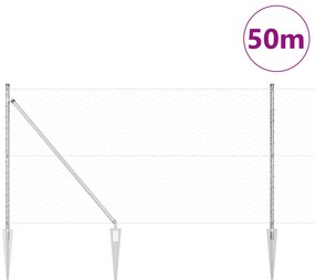 Cerca Hexagonal vidaXL 1,2x50 m Aço Galvanizado