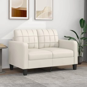 vidaXL Sofá de 2 lugares 120 cm couro artificial cor creme