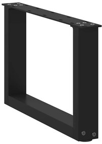 Pés para mesa de centro em formato de U, 2 peças, preto, 50x(30-31) cm