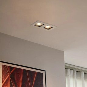 Foco embutido moderno bege GU10 50mm giratório e inclinável 2 luzes - Qure