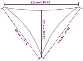 Para-sol estilo vela 160 g/m² 4x4x5,8 m PEAD amarelo