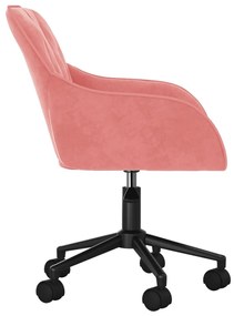 Cadeiras de jantar giratórias 2 pcs veludo rosa