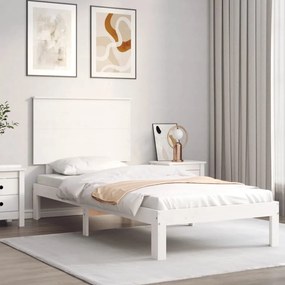 vidaXL Cama sem colchão 100x200 cm madeira de pinho maciça branco
