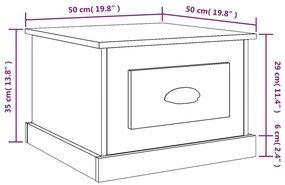 Mesa de centro 50x50x35 cm derivados de madeira carvalho fumado