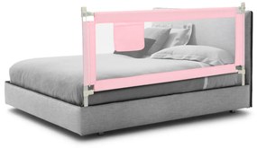 Barra de Segurança de cama para crianças com bolso lateral e altura ajustável 72,5-101,5 cm Rosa