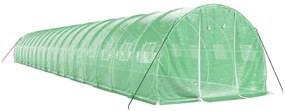Estufa com estrutura de aço 54 m² 18x3x2 m verde