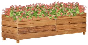 Vaso/floreira 150x40x38 cm madeira de teca reciclada e aço