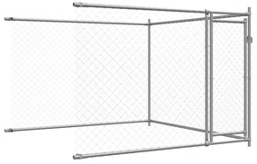 Jaula para cão com portas 8x2x1,5 m aço galvanizado cinzento