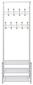 Suporte para roupas com sapateira 68x32x182,5 cm branco
