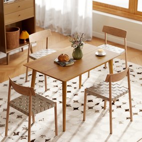 Mesa de jantar de design 120 x 75 x 76 cm (CADEIRAS NÃO INCLUIDAS) com tampo grande para 4 a 6 pessoas, castanha