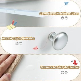 Secretária  para crianças com bandeja para teclado, gaveta e estante multifuncional (CADEIRA NÃO INCLUIDA)  Branco