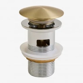 Válvula De Escoamento Para Lavatório Tipo Click-clack Em Aço Inoxidável E Latão Orveta Válvula Com Transbordo & Dourado Escovado - Sklum