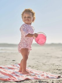 Fato de banho anti-UV 3 peças, para bebé menina rosado