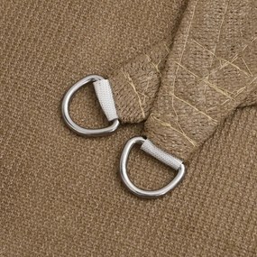 Para-sol estilo vela 160 g/m² 7x7 m PEAD cinzento-acastanhado