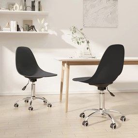 vidaXL Cadeiras de jantar giratórias 2 pcs PP cinzento-claro