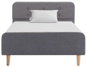 Estrutura de cama em tecido 100x200 cm cinzento-claro