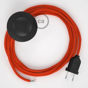 Cabo para candeeiro de chão, RM15 Laranja Seda Artificial 3 m. Escolha a cor da ficha e do interruptor.