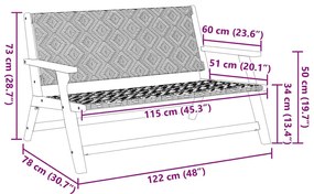 Cadeiras de Jardim com Mesa, Conjunto de 3 Peças, Preto e Branco, Made
