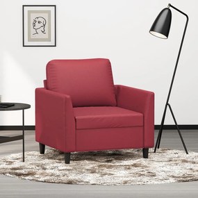 359326 vidaXL Poltrona 60 cm couro artificial vermelho tinto