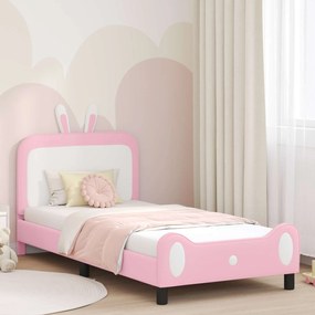 vidaXL Estrutura de Cama Infantil com Cabeceira Rosa 80 x 200 cm PU