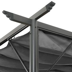 Pérgola com toldo retrátil 3x3 m 180 g/m² aço antracite