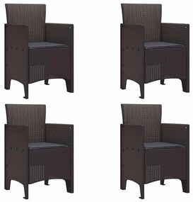 Conjunto de Jantar Jardim 5 pcs Castanho Polipropileno