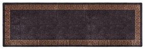 Tapete lavável antiderrapante 80x300 cm preto e dourado