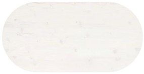 Tampo de mesa oval 110x55x2,5 cm pinho maciço branco