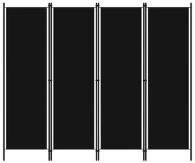 Divisória de quarto com 4 painéis 200x180 cm preto