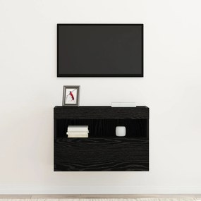 Cabinet de TV vidaXL com Luzes LED Carvalho Preto 60x30x40 cm