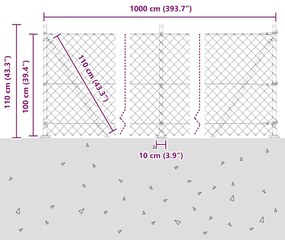 Conjunto de Postes de Cerca Prateado 10 x 1 m Aço Galvanizado