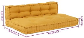 Almofada de Sofá Pallet 2 pcs Amarelo 60 x 40 cm Algodão