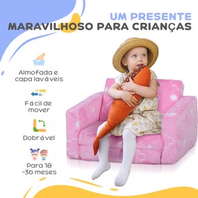 AIYAPLAY Poltrona para Crianças Dobrável Sofá Infantil Reclinável 2 em