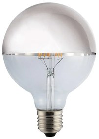 E27 Light Bulb G125 8W 2700K Silver Half Mirror