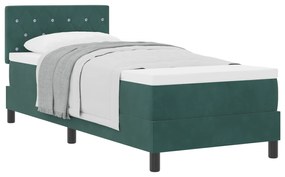 Cama Box Spring vidaXL com Colchão Verde Escuro 80x200 cm Veludo