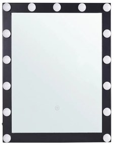 Espelho de parede preto com iluminação LED 50 x 60 cm ODENAS Beliani