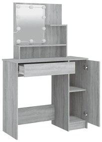 Toucador com LEDs 86,5x35x136 cm sonoma cinza